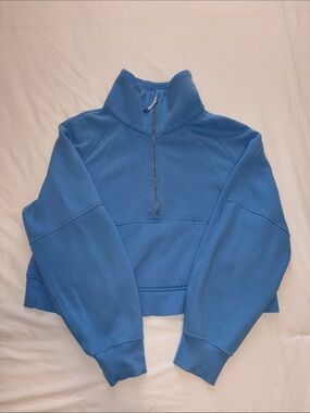Scuba Oversized Funnel-Neck Half Zip - Aero Blue